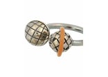 Bottega Veneta Intrecciato Silver Ring Orange