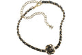 Chanel Metal/Calfskin Choker Necklace Gold/Black