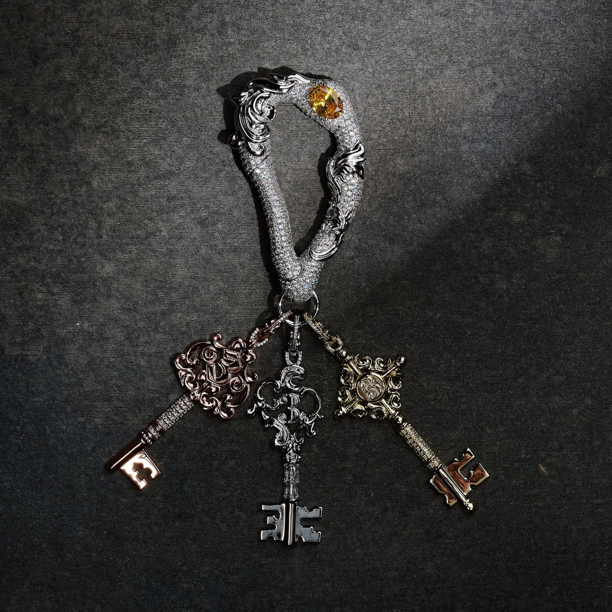 GLD X Bloody Osiris Iced Canary Key Clip On in Yellow Gold