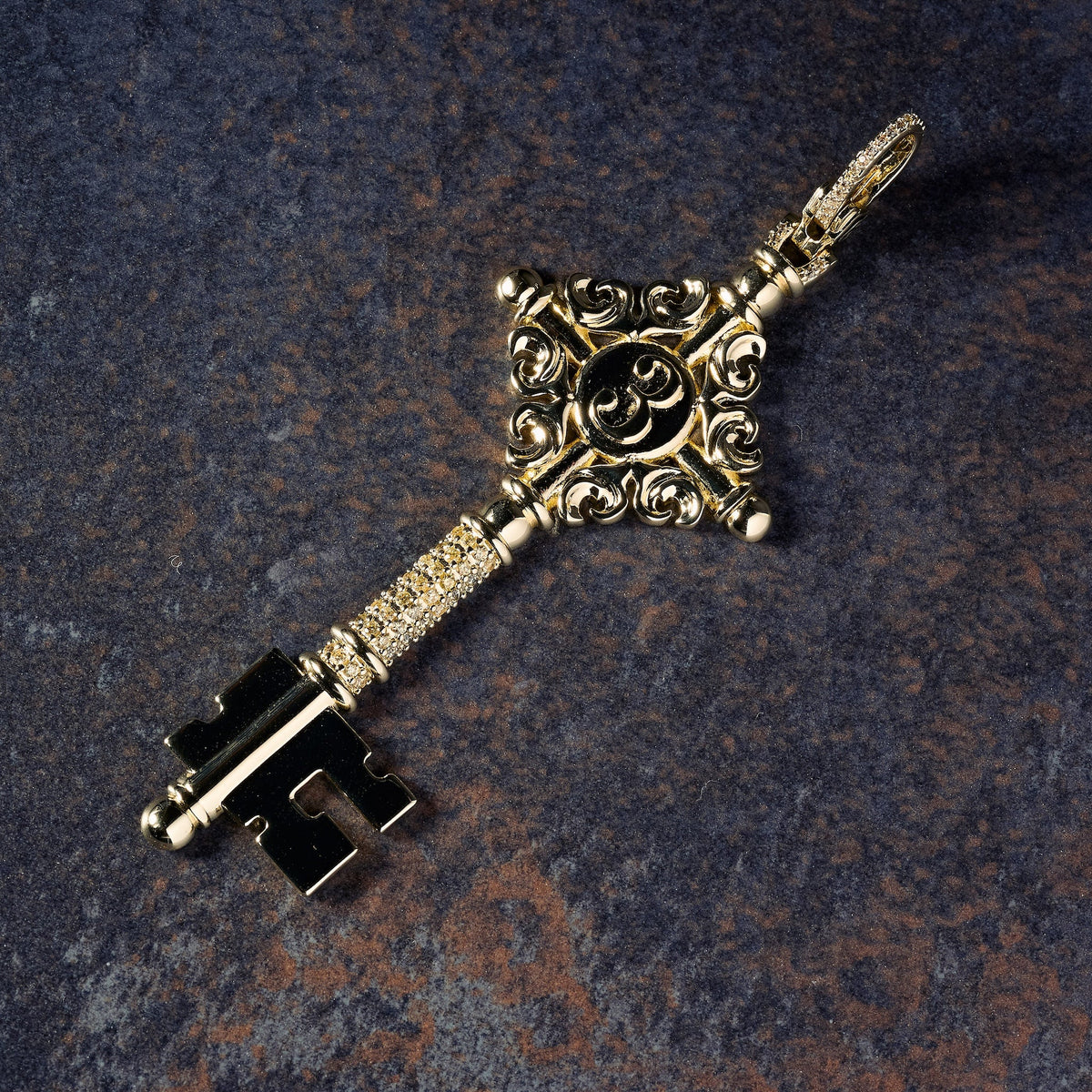 GLD X Bloody Osiris Iced Canary Key Clip On in Yellow Gold